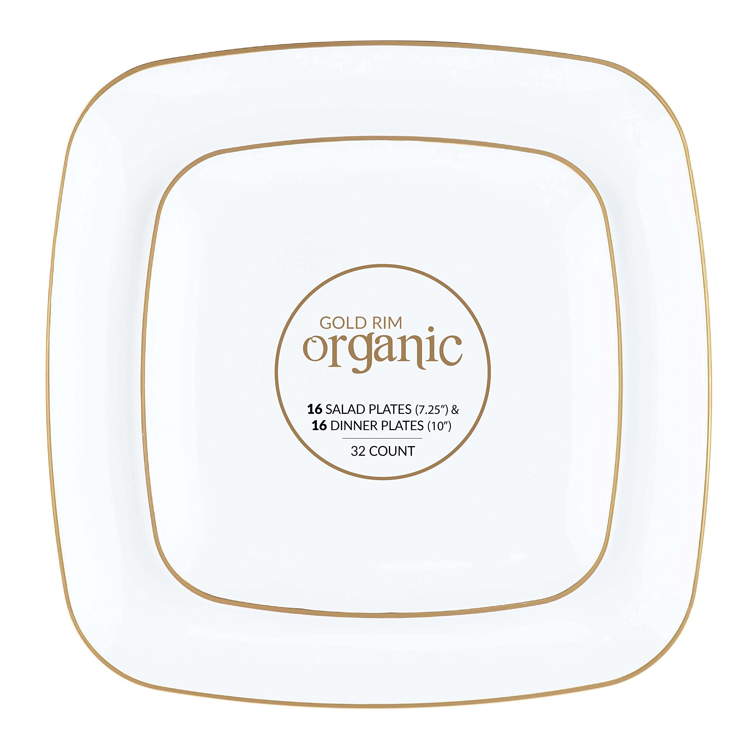 Plasticpro 64 Pack Elegant Disposable Plastic Plates Combo