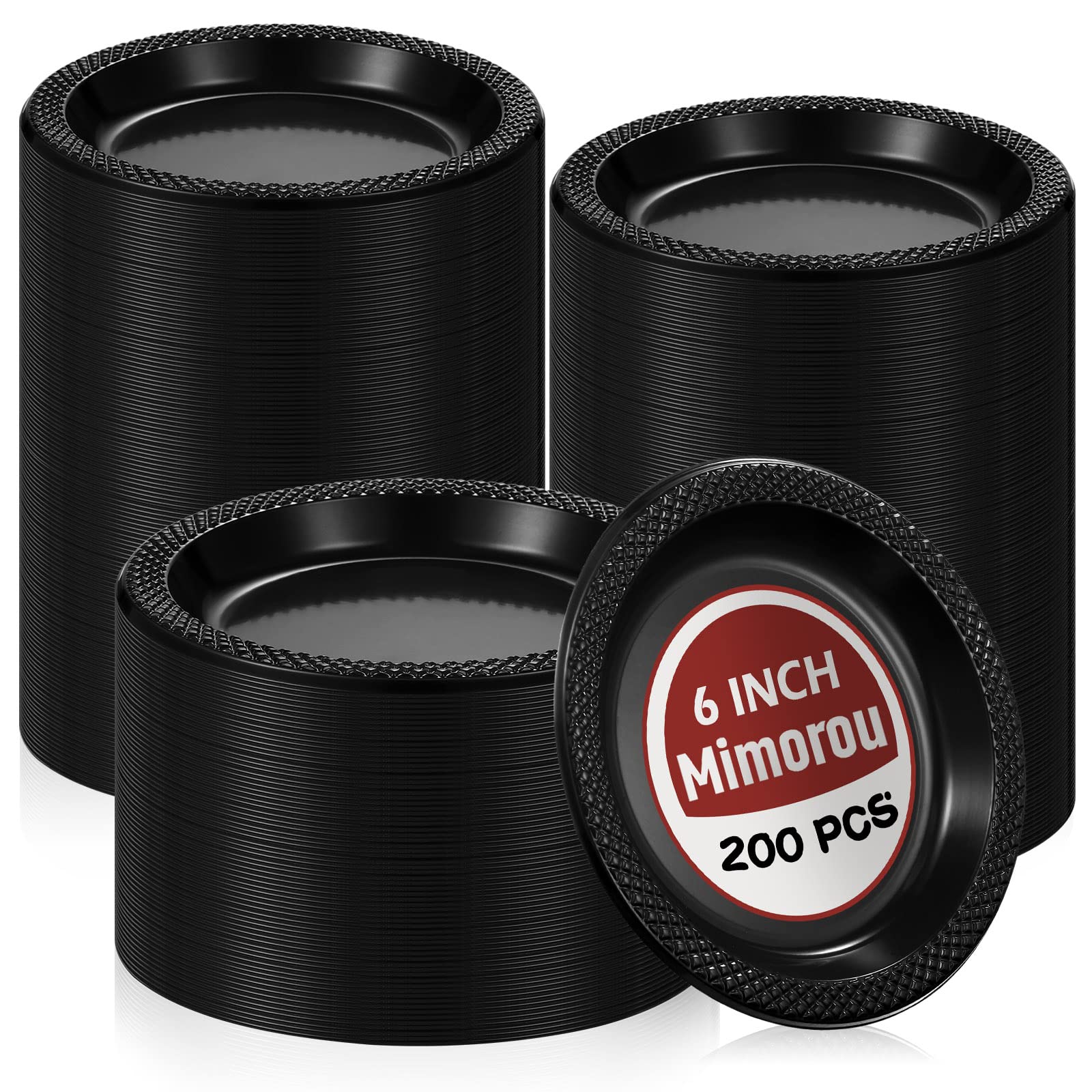 plasticpro 100 pcs small black plastic plates